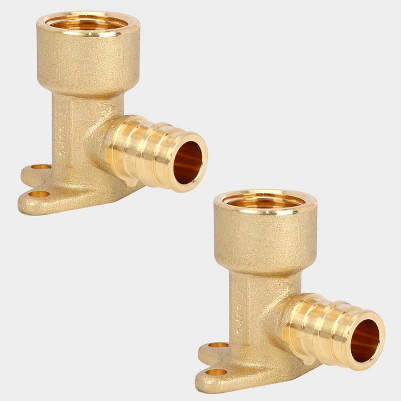 Abbiemo 2PCS PEX A Fitting Expansion 1/2" x 1/2" Female NPT Drop Ear Elbow Fittings - Lead-Free Brass, ASTM F1960 & NSF Certified, Anti-Leak Design for PEX-A Tubing - Image 1